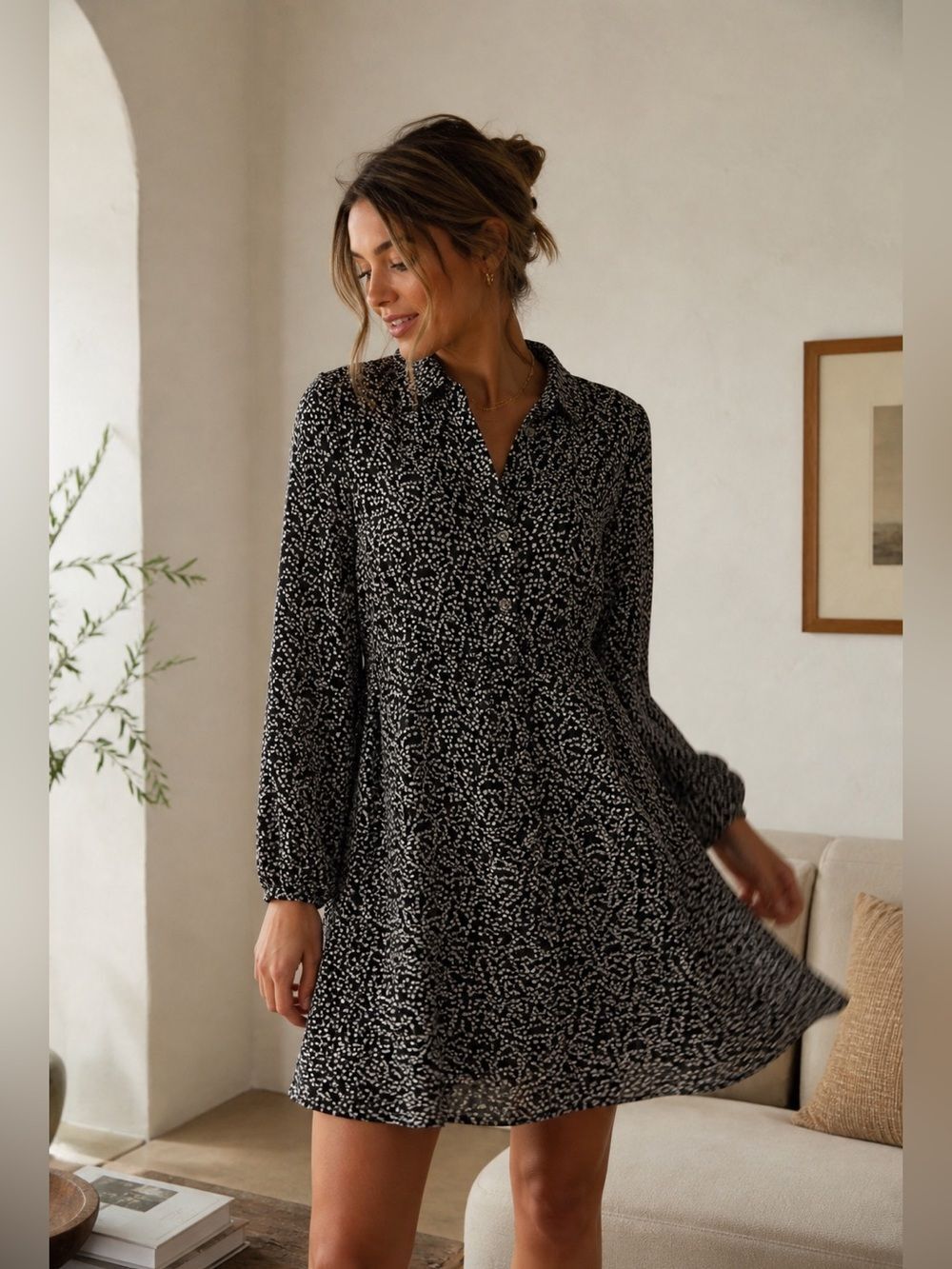 Draper James RSVP Black/Pink Floral Women's Dress